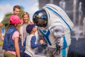 Kennedy Space Center Cape Canaveral Admission - Entering the Visitor Complex: IMAX, Science on a Sphere, and kids’ energy control