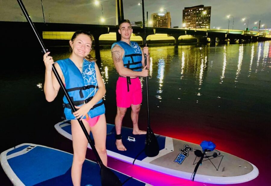Orlando: Date Night LED Night Glow Tour with Sparkling Wine - Glowing Water on Lake Ivanhoe: The LED Effect That Makes It Worth It